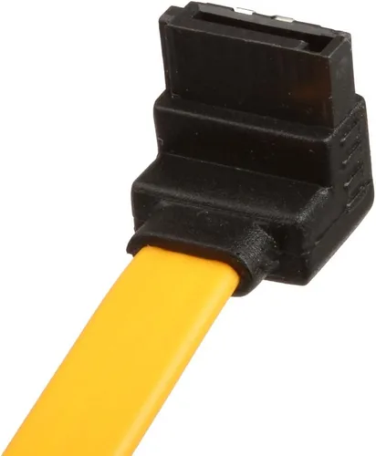 Vista 3 de Paquete de 2 cables SATA III de 90 grados en ángulo recto de 6.0 Gbps con pestillo de bloqueo de 32 pulgadas, amarillo