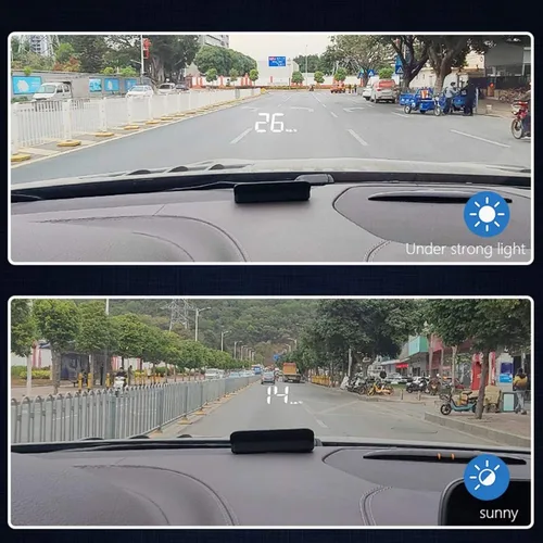 Vista 2 de OBD2 HUD, coche HUD velocímetro pantalla parabrisas proyector multifunción indicador alarma fatiga conducción recordatorio