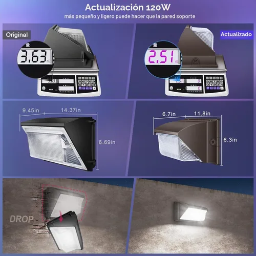 Vista 2 de Pack de luces LED de 120 W, 4 unidades, impermeables, 15600 lm, paquete de iluminación