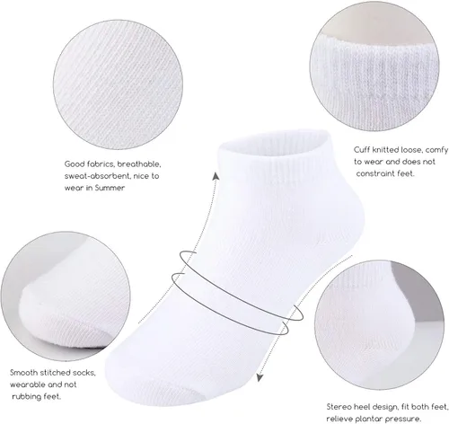 Vista 2 de BOOPH 15 calcetines para niños y niñas medio cojín de corte bajo