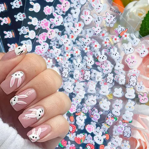 Vista 17 de Calcomanías de uñas de gato, 8 hojas de calcomanías autoadhesivas 3D con diseño de gato dorado, plateado, negro, blanco, para niños, niñas, mujeres