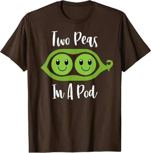 Vista 17 de Two Peas in A Pod Couples Matching Best Friend Cute Veg T-Shirt Baby Blue