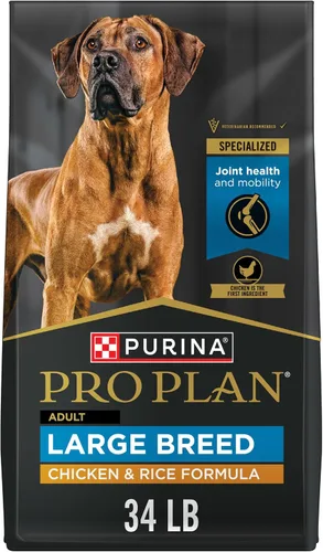 Vista 10 de Purina Pro Plan Comida seca para perros de raza grande con alto contenido de proteínas y salud digestiva, fórmula de pollo y arroz - Bolsa de 18 lbs