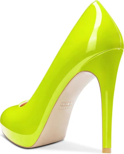 Vista 3 de Aachcol Zapatos de tacón alto para mujer, plataforma oculta, cierre de punta redonda, tacón alto, sin cordones, para oficina, boda, fiesta, zapatos