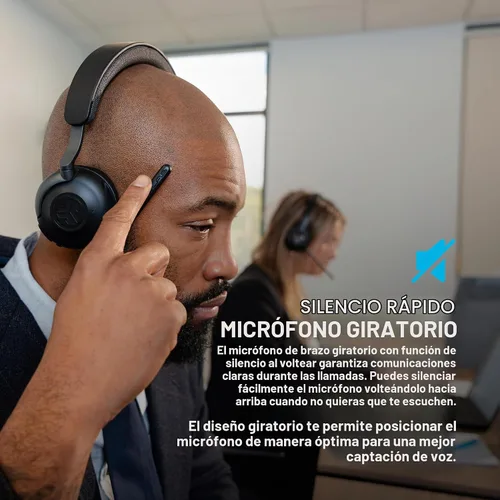Vista 3 de JLab Epic Work Auriculares inalámbricos con micrófono, cancelación inteligente de ruido activa, centro de carga, más de 90 horas de reproducción
