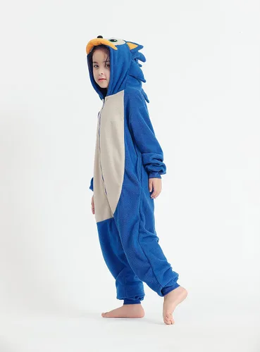 Vista 5 de OGUDEAL Kids Sonic Onesie Halloween Sonic The Hedgehog Cosplay Costume Boys Cartoon Animal Jumpsuit One Piece Outfit Zipper