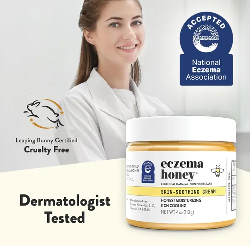 Vista 8 de ECZEMA HONEY Crema calmante original para la piel, jabón de avena y lavanda, paquete para pieles secas y sensibles - Libre de crueldad