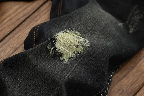 Vista 3 de IDEALSANXUN Pantalones de mezclilla ajustados para hombre con estampado impreso