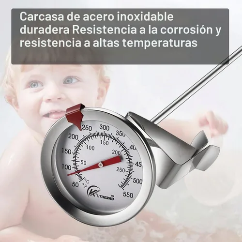 Vista 3 de KT THERMO Termómetro de caramelo/freír profundo con lectura instantánea, termómetro analógico, termómetro de carne con pincho de acero inoxidable