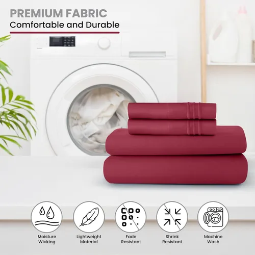 Vista 16 de LUX Décor - Juego de sábanas Twin de microfibra ultrasuave de 3 piezas con sábana encimera, sábana bajera de 16 pulgadas de profundidad y funda