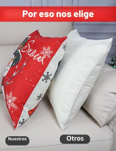 Vista 4 de multiwins - Fundas de almohada navideñas de 18 x 18 pulgadas, 4 piezas