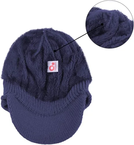 Vista 30 de Janey&Rubbins Gorro de punto diario con orejeras con forro polar y calavera
