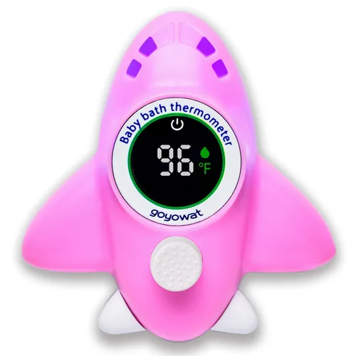 Vista 11 de Termómetro de bañera para bebé, juguete azul de avión, monitor digital flotante de temperatura del agua con pantalla LED y alarma de color, adecuado