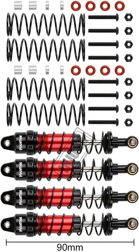 Vista 2 de INJORA Juego de amortiguadores RC 4 piezas amortiguadores RC para 1/10 RC Crawler Axial SCX10 90046 AXI231017 TRX-4 D90 (3.543 in)