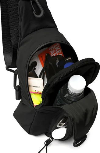 Vista 3 de ODODOS Bolso bandolera diario con correas ajustables, bolso cruzado en el pecho, mochila pequeña ligera para viajes casuales y senderismo