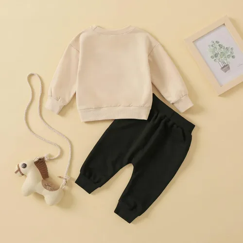Vista 7 de Engofs Conjunto de sudadera de manga larga para bebé niño y niña, 2 piezas, sudadera de manga larga para otoño e invierno