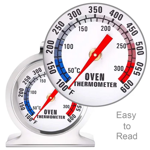 Vista 3 de Anvin Termómetros de horno con esfera grande, para monitoreo de parrilla, termómetro de cocina con doble escala de 122.0-572.0 °F/100-600°F