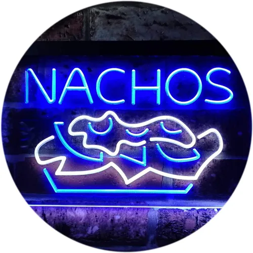 Vista 14 de ADVPRO Nachos Café - Letrero de neón LED de doble color, azul y rojo, 16 x 12 pulgadas, st6s43-i0314-Br