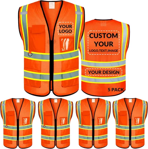 Vista 36 de BeautyWill Chaleco de seguridad personalizado con logotipo Clase 2 Chaleco reflectante de alta visibilidad Chaleco de trabajo protector