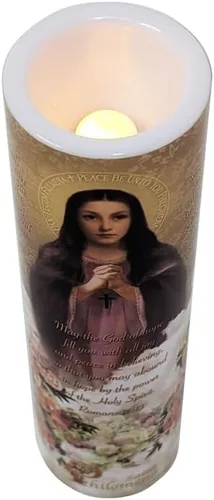 Vista 8 de Vela de oración devocional sin llama LED St Philomena