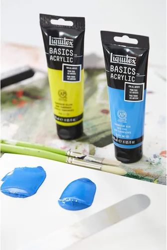 Vista 169 de Liquitex BASICS Pintura Acrílica, Tubo de 118ml (4 oz), Umber Crudo Medium Viscosity, Satin Finish, Lightfast, Fine Art Pigments, Range of