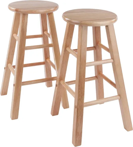 Vista 10 de Ergode Juego de taburetes de madera para mostrador, color gris ostra, juego de 2 piezas, madera maciza, capacidad de peso de 220 libras, estable