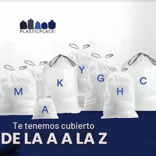 Vista 5 de Plasticplace - Bolsas de basura con ajuste personalizado, compatibles con simplehuman Code D, con cordón, color blanco, 5,3 galones / 20 litros