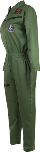 Vista 2 de Grebrafan Disfraz de piloto para mujer, traje de vuelo militar, overol
