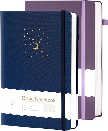 Vista 13 de CAGIE Cuaderno rayado para trabajo, cuaderno de tapa dura para escribir, mujeres y hombres, diario para tomar notas con lazo para bolígrafo