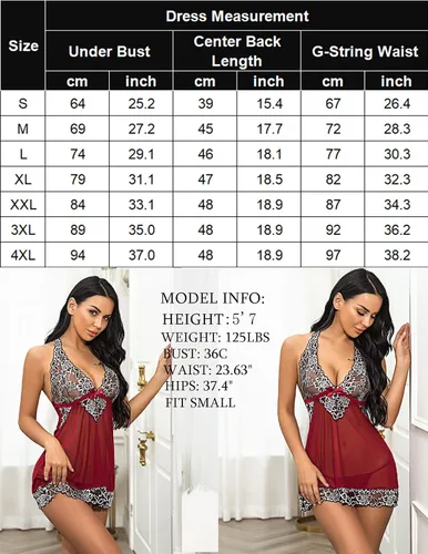 Vista 6 de Lencería Avidlove con cuello en V, de encaje, babydoll de malla, ropa de noche para mujer