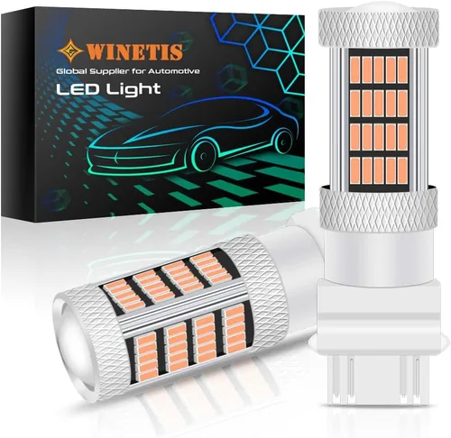 Vista 11 de Recién actualizado T25 cuña 3156 3157 focos LED, luces de señal de giro amarilla ámbar, 3157A 3457NA 4157NAK 5702AK 360° súper brillante 3156A 3056