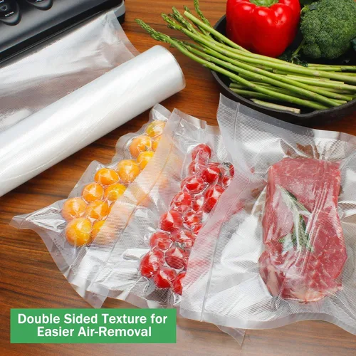 Vista 4 de Rollos de bolsas selladoras al vacío compatibles con FoodSaver, paquete de 2 rollos de 11 pulgadas x 25 pies y 2 unidades de 8 x 25 pies