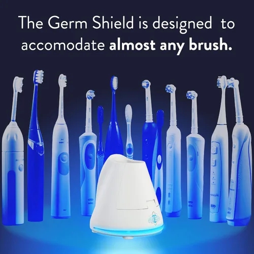 Vista 3 de TAO Clean Germ Shield - Desinfectante para cepillos de dientes UV, estación de limpieza universal que se adapta a todos los cepillos de dientes
