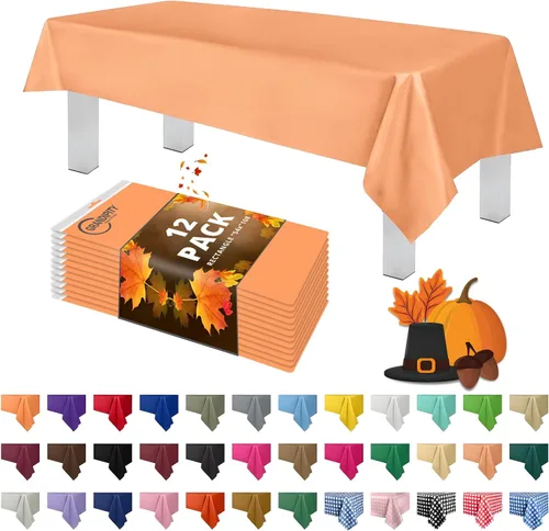Vista 62 de Mantel de plástico de alta calidad - 54 in. x 108 pulgadas. Grandipity - Mantel rectangular (6 y 12 unidades), Agua (Aqua)