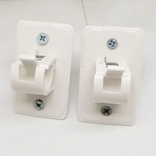 Vista 3 de HONEYSEW Soporte universal de plástico autoadhesivo para barra de cortina (1 paquete (2 unidades)