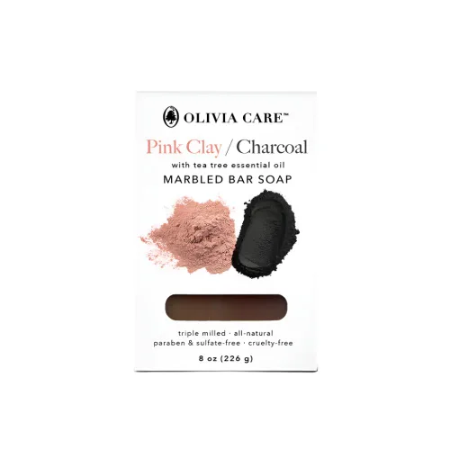 Vista 9 de Olivia Care Jabón en barra de arcilla rosa 100% natural, vegano y orgánico – para rostro y cuerpo – Desintoxica, exfolia, hidrata, hidrata