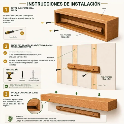 Vista 8 de Repisa de chimenea, rústico, estante, repisa flotante, madera real, viga, URBANDI (marrón, 36 pies de largo x 6 pulgadas de alto x 8 pulgadas)
