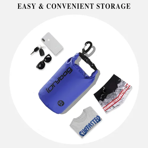 Vista 4 de IDRYBAG Bolsa seca para kayak impermeable 2L/5L/10L/15L/20L, pequeña bolsa impermeable para navegación