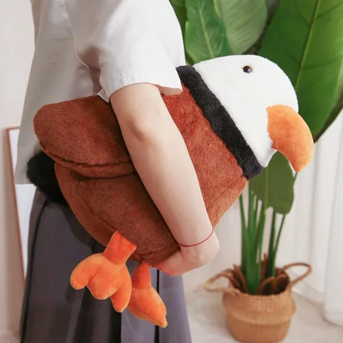 Vista 2 de Peluche grande de águila calva – Animal de peluche de águila de 11.8 pulgadas – Juguete de almohada de felpa y blando – Lindo juguete de peluche