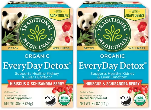 Vista 10 de Traditional Medicinals Té, Desintoxicación Diaria Orgánica de Baya Schisandra, Apoya la Función Hepática Saludable, Desintoxicación, 16 Bolsas de Té