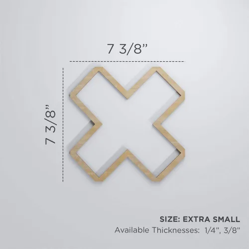 Vista 2 de 7 3/8"W X 7 3/8"H Extra Pequeño Fowler Decorativo Fretwork Madera Paneles De Pared, Aliso