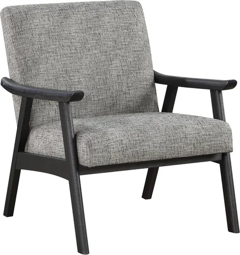 Vista 10 de OSP Home Furnishings Weldon Mid-Century - Sillón moderno, tela de carbón con marco acabado negro