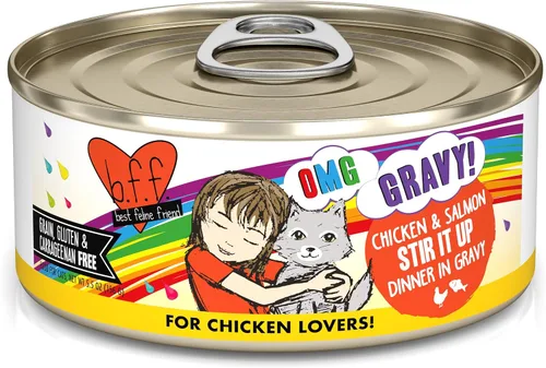 Vista 20 de Weruva B.F.F. OMG – mejor amigo felino Oh My Gravy! Latas de comida húmeda natural sin granos, recetas de tierra y mar en salsa