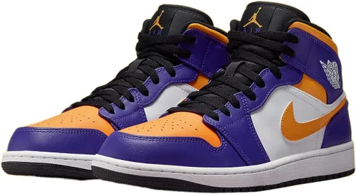 Vista 3 de Jordan Air Jordan 1 Mid DQ8426 517 Lakers para hombre, talla 8.5, Kleur Als Op Fotos