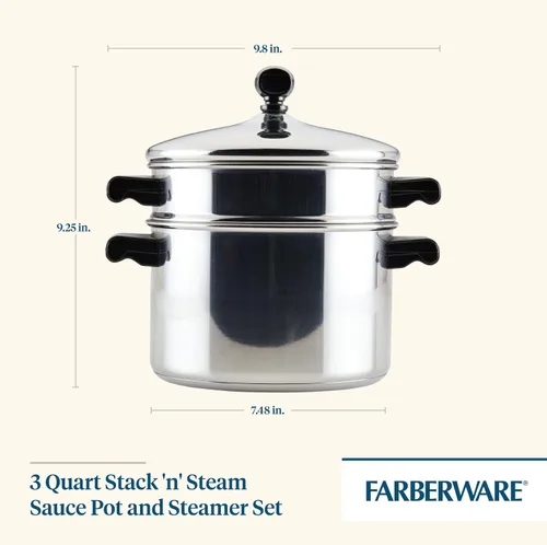 Vista 3 de Farberware Olla clásica de vapor hecha en acero inoxidable, 3 qt.