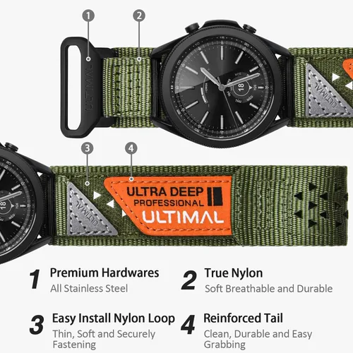 Vista 4 de ULTIMAL Correa de reloj de 0.866 in compatible con Garmin Vivoactive 4/Forerunner 255 265 570/Venu 4 3 2, compatible con Amazfit GTR 4 3 2/Bip 6 5