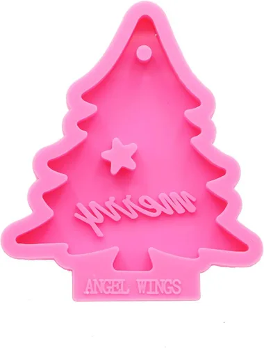 Vista 14 de Moldes de resina con forma de árboles de Navidad superbrillantes, molde de resina de silicona, molde colgante de decoración de Navidad