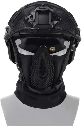 Vista 6 de Pasamontañas de malla con cubierta facial completa, antipolvo, resistente al viento, para paintball Airsoft