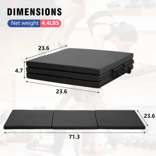 Vista 7 de Tapete de yoga grueso de 2 pulgadas para gimnasio en casa, ejercicio, gimnasia, volteras, pilates, equipo de danza, tapete de juego de espuma