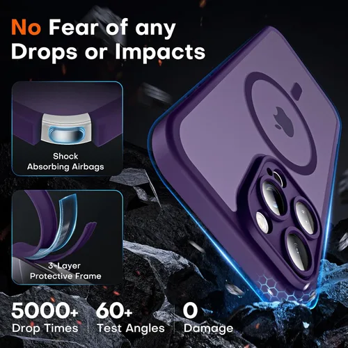 Vista 178 de TOCOL Funda para iPhone 11, compatible con Magsafe, protección completa de cámara, imanes integrados, protección contra caídas, funda translúcida